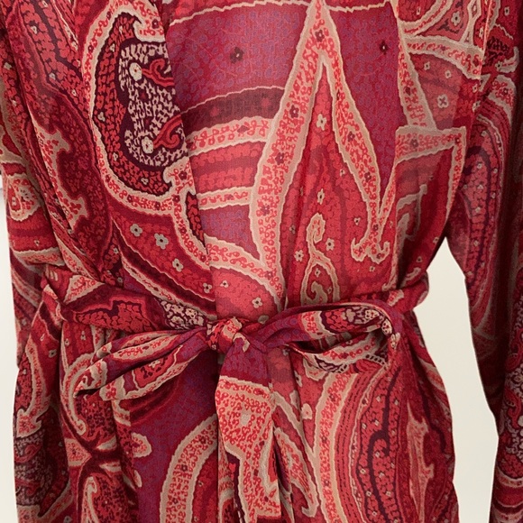 Victoria's Secret Red Paisley Print Robe One Size - Picture 3 of 11
